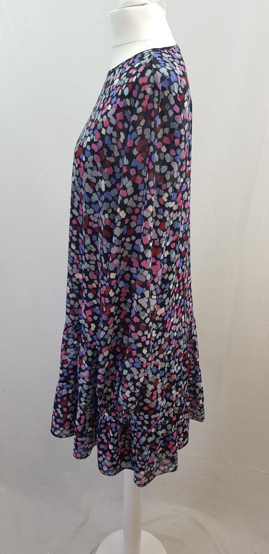 Hush Black Blue Pink Purple Spotty Dress Size 10 Nearly New