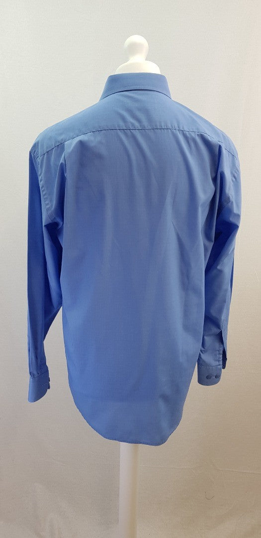 Essentials Men's Blue Long Sleeve Shirt Vintage Size 16" 41CM VGC