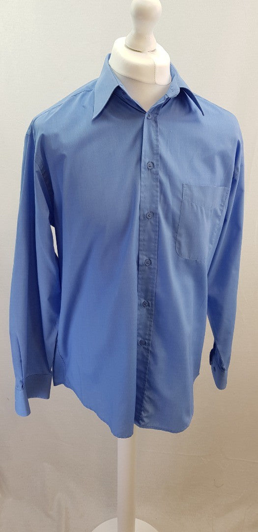 Essentials Men's Blue Long Sleeve Shirt Vintage Size 16" 41CM VGC