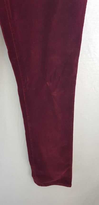 Amazing Woman Claret Red Velvet Jeans Size 14 BNWT