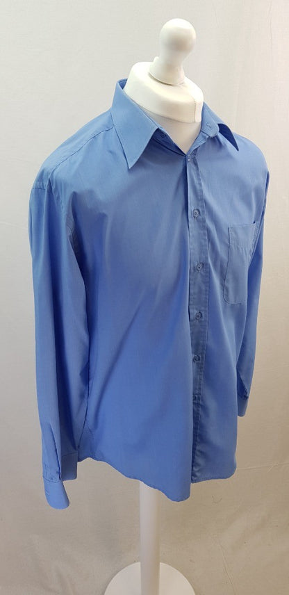 Essentials Men's Blue Long Sleeve Shirt Vintage Size 16" 41CM VGC