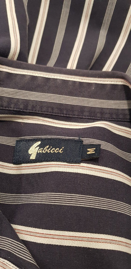 Gabicci Men's Navy Striped Short Sleeve Shirt Size M Excellent Condition