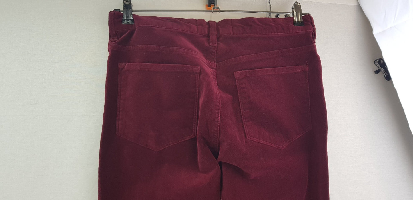 Amazing Woman Claret Red Velvet Jeans Size 14 BNWT