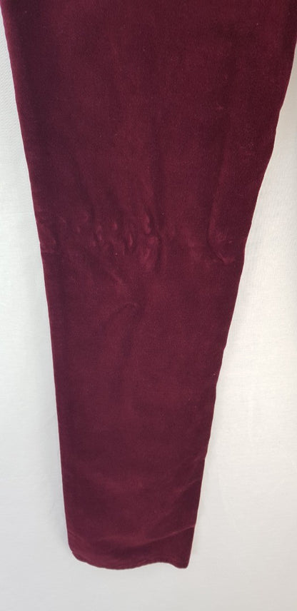 Amazing Woman Claret Red Velvet Jeans Size 14 BNWT