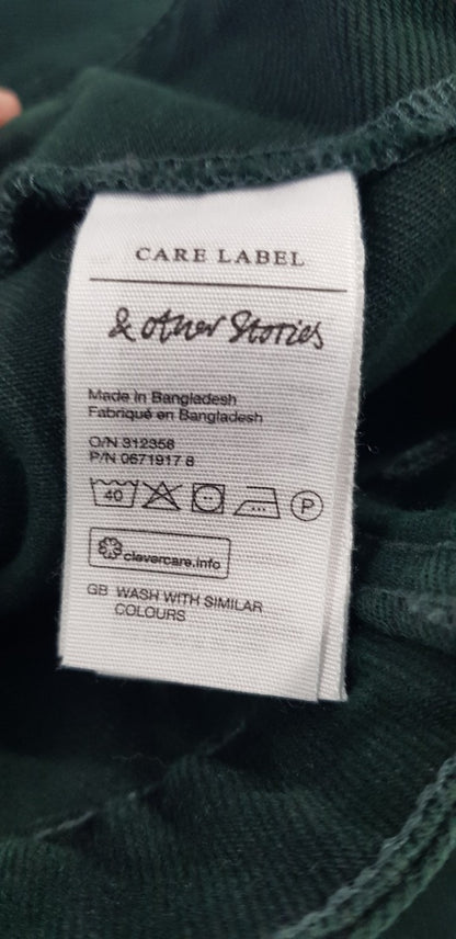 Stokholm Atelier & Other Stories Green Canvas Jeans Size 8 Nearly New