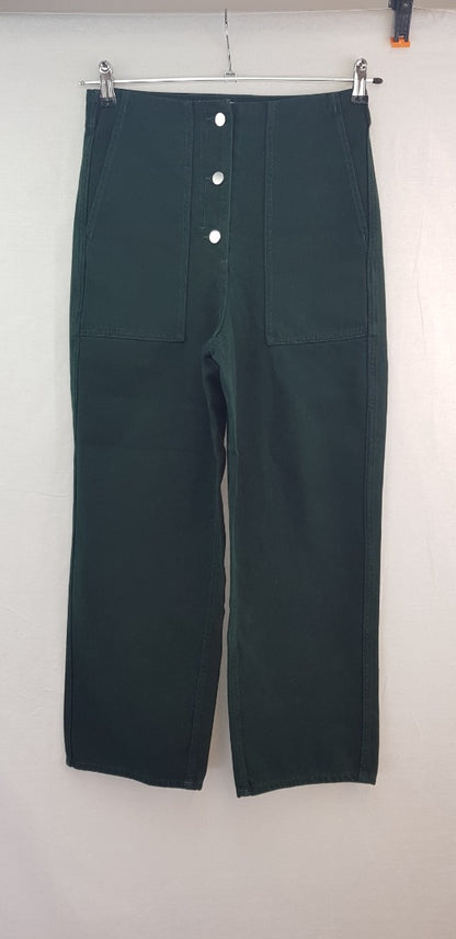 Stokholm Atelier & Other Stories Green Canvas Jeans Size 8 Nearly New