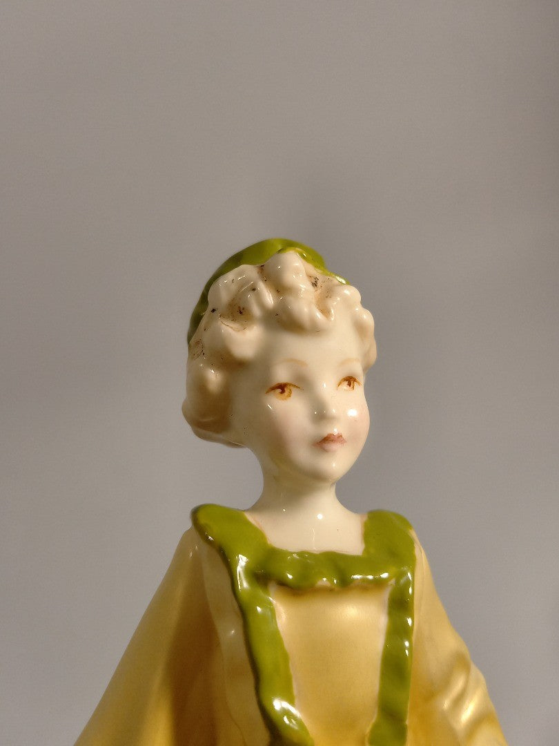 Royal Worcester Grandmothers Dress Fine Bone China Yellow & Green Figure