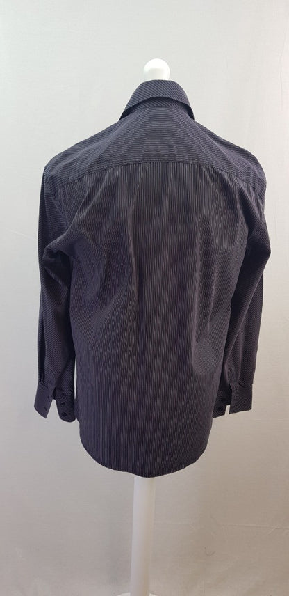 Paul & George Men's Purple Striped Long Sleeve Shirt Size L-3 Excellent Condition