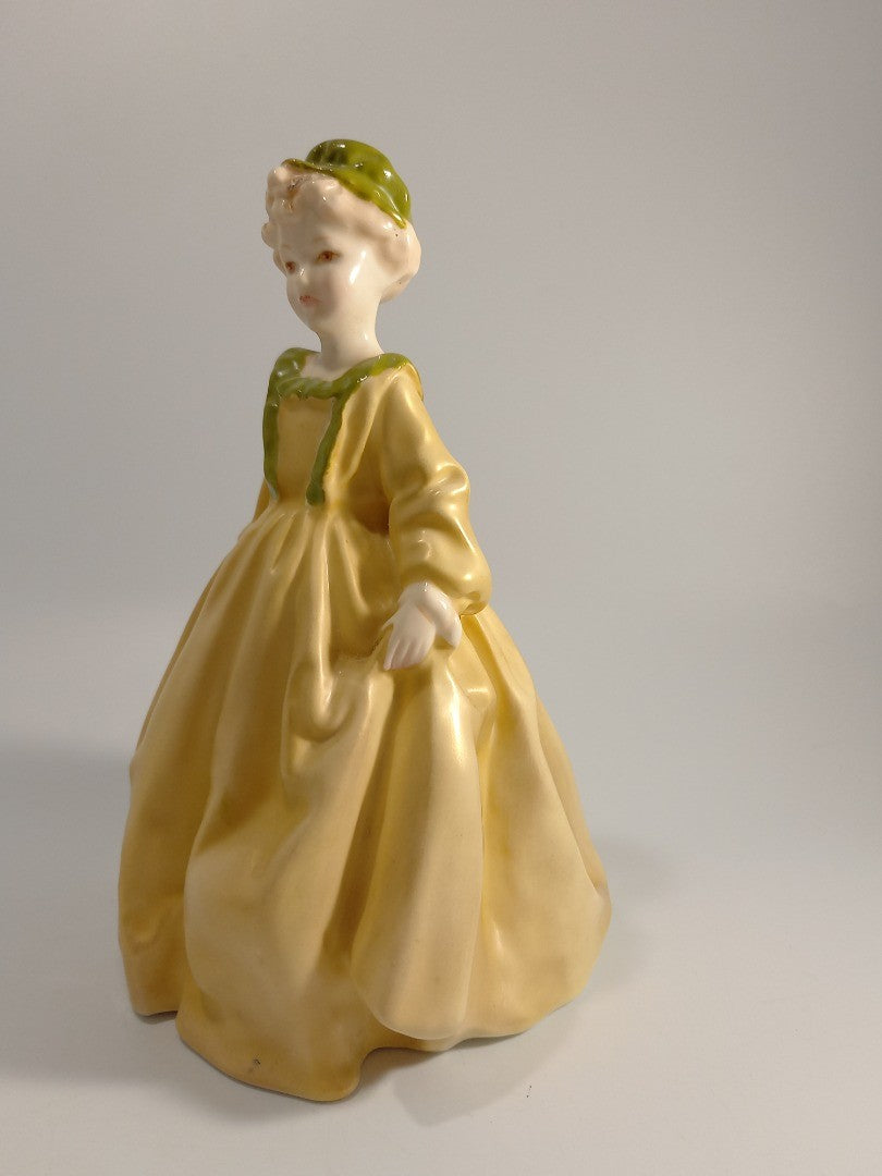 Royal Worcester Grandmothers Dress Fine Bone China Yellow & Green Figure