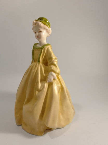 Royal Worcester Grandmothers Dress Fine Bone China Yellow & Green Figure