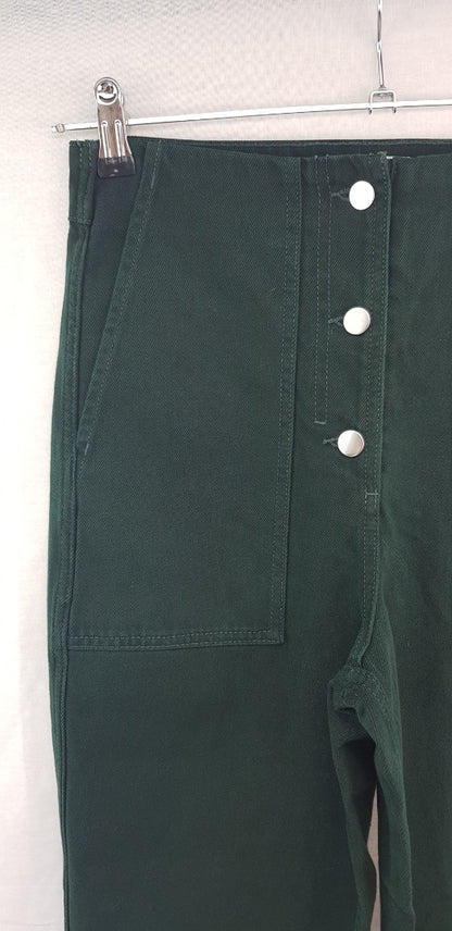 Stokholm Atelier & Other Stories Green Canvas Jeans Size 8 Nearly New