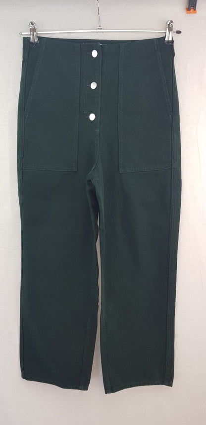 Stokholm Atelier & Other Stories Green Canvas Jeans Size 8 Nearly New