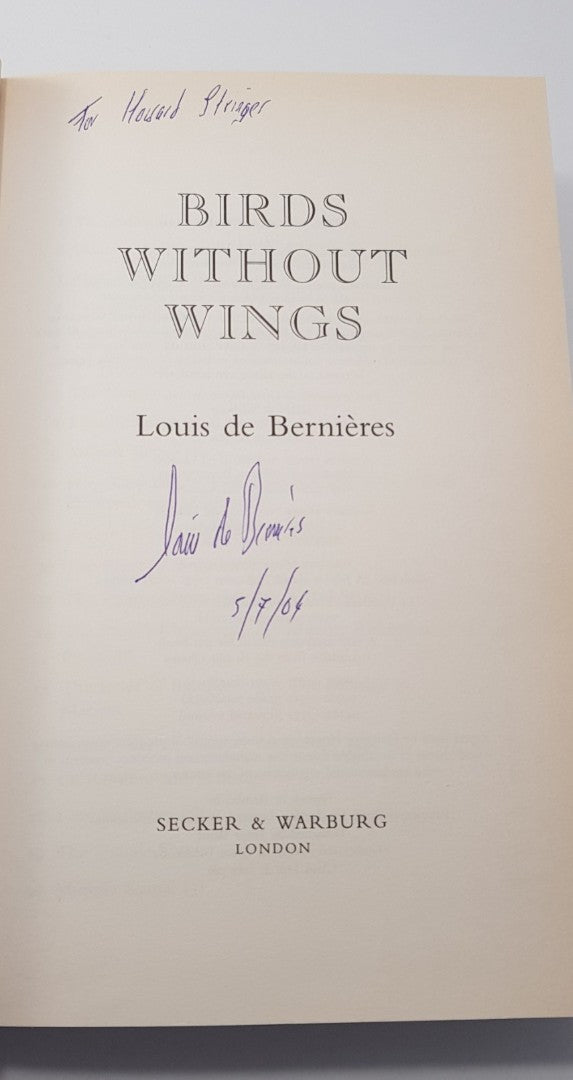 Birds Without Wings By Louis De Bernieres Hardback Signed 1st Ed Excellent Condition