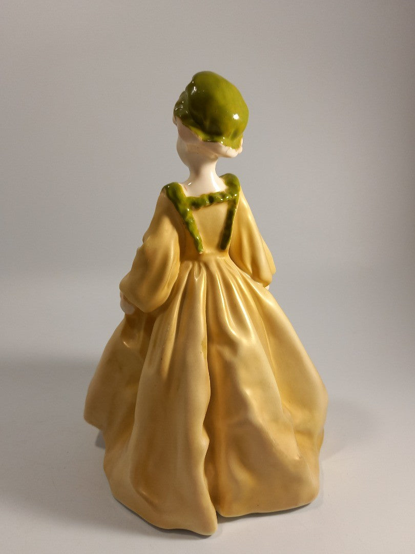 Royal Worcester Grandmothers Dress Fine Bone China Yellow & Green Figure