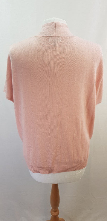 Neiman Marcus Pale Pink Silk Cashmere Short Sleeve Jumper Size S BNWT