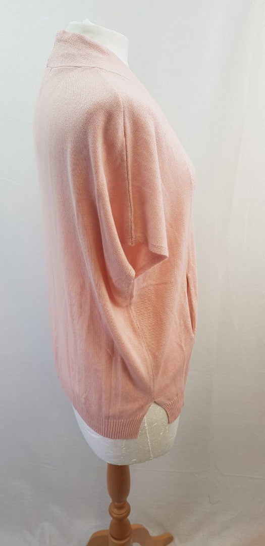 Neiman Marcus Pale Pink Silk Cashmere Short Sleeve Jumper Size S BNWT