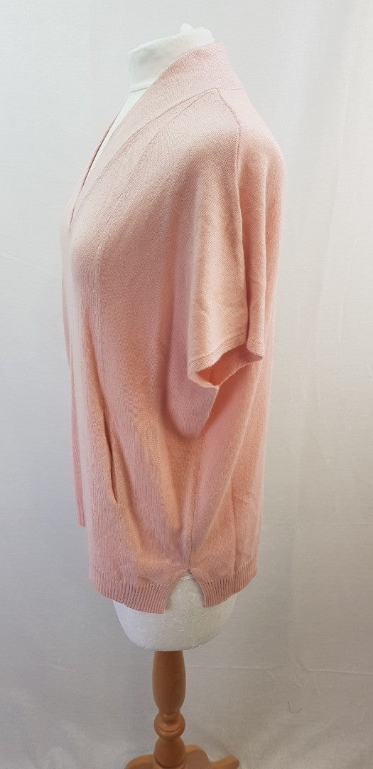 Neiman Marcus Pale Pink Silk Cashmere Short Sleeve Jumper Size S BNWT