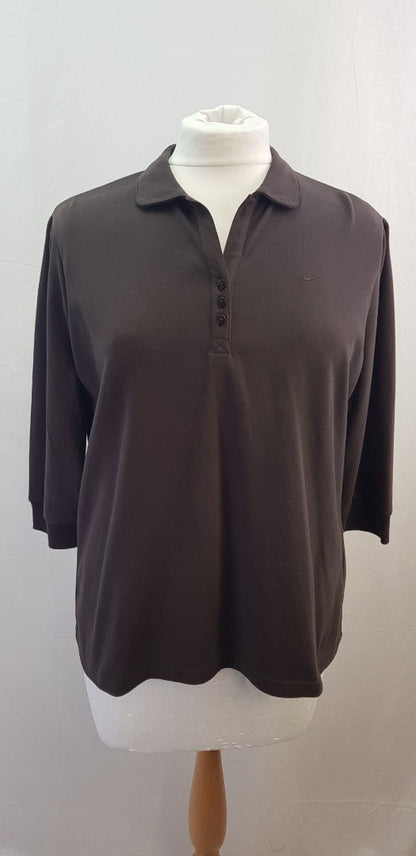 Nike Golf Dri Fit Brown Strectchy Half Sleeve Top Size XL BNWT