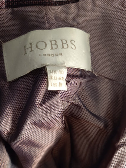 Hobbs Burgundy Pure Wool Blazer Jacket - Size UK 10