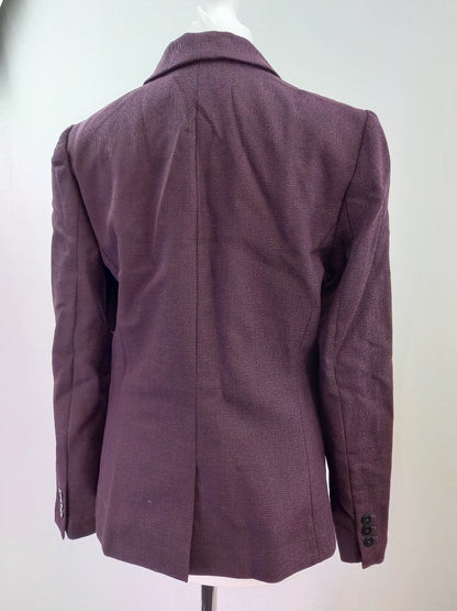 Hobbs Burgundy Pure Wool Blazer Jacket - Size UK 10