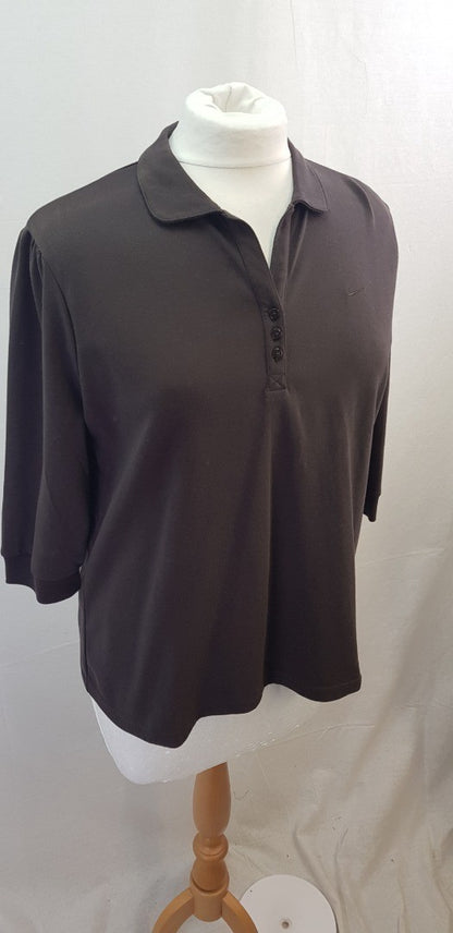 Nike Golf Dri Fit Brown Strectchy Half Sleeve Top Size XL BNWT