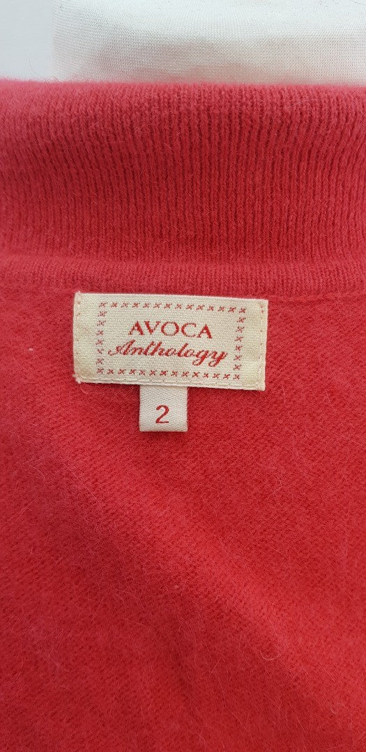 Avoca Anthology Pink Angora Mix Crop Cardigan/Bolero Size 2 (UK Size 10 -12) BNWT