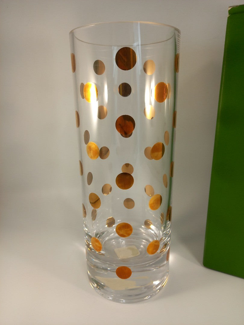 Kate Spade Pearl Place Crystal Lenox Bouquet Vase 26cm Gold Polka Dot