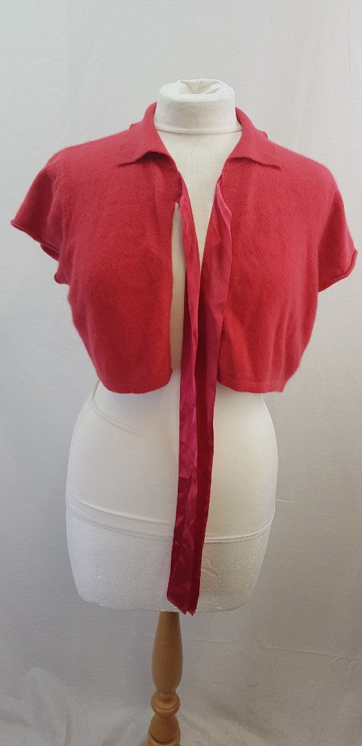 Avoca Anthology Pink Angora Mix Crop Cardigan/Bolero Size 2 (UK Size 10 -12) BNWT