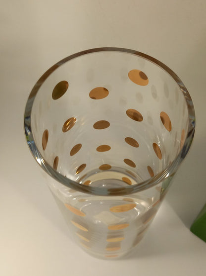 Kate Spade Pearl Place Crystal Lenox Bouquet Vase 26cm Gold Polka Dot