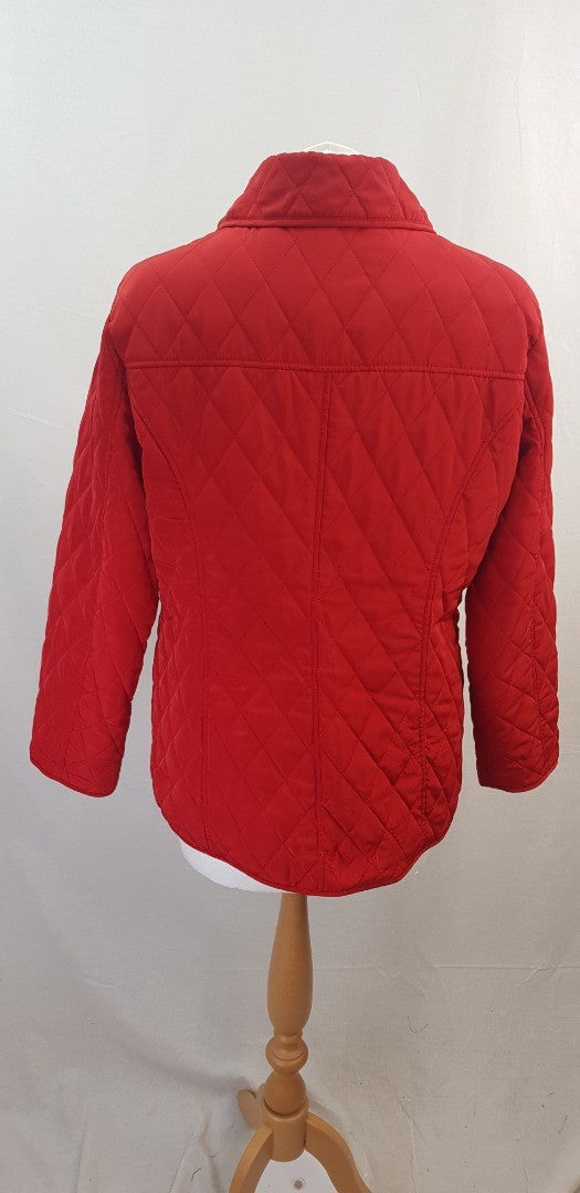 Michael Kors Bright Red Padded Jacket Size L GC