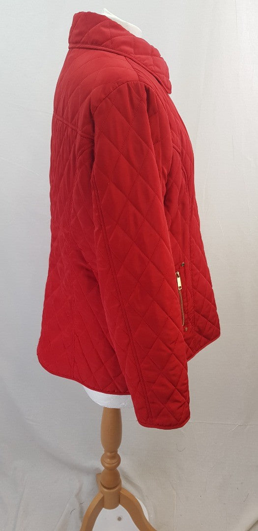 Michael Kors Bright Red Padded Jacket Size L GC