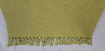 Anta Scotland Pure Wool Olive Green Blanket Fringe 160cm x 187cm Large Excellent Condition