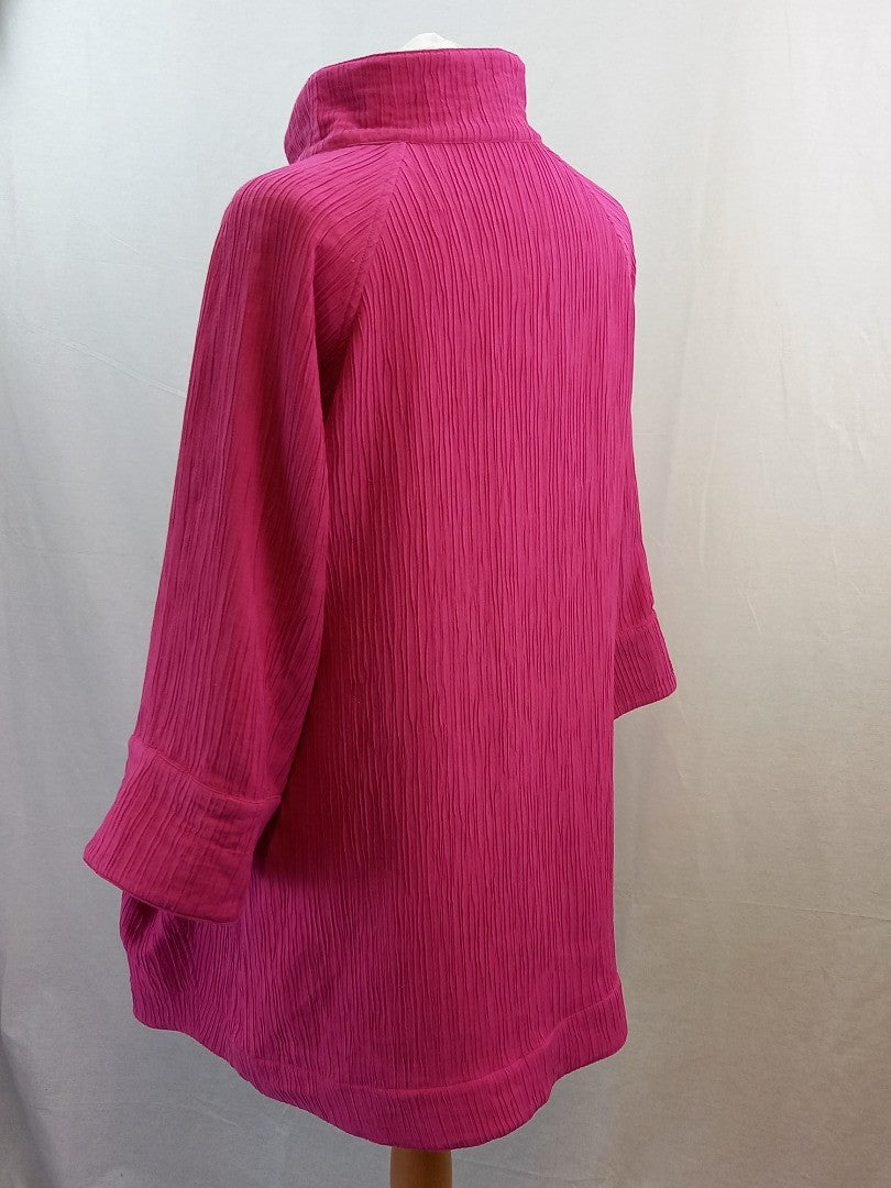 Chesca Pink Oversized Jacket Wide Sleeve Ruched - Size 1