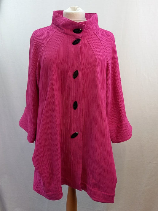 Chesca Pink Oversized Jacket Wide Sleeve Ruched - Size 1