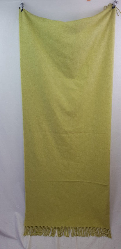 Anta Scotland Pure Wool Olive Green Blanket Fringe 160cm x 187cm Large Excellent Condition