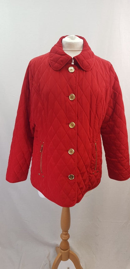 Michael Kors Bright Red Padded Jacket Size L GC