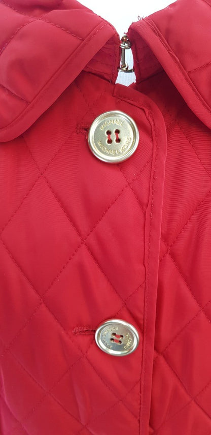 Michael Kors Bright Red Padded Jacket Size L GC