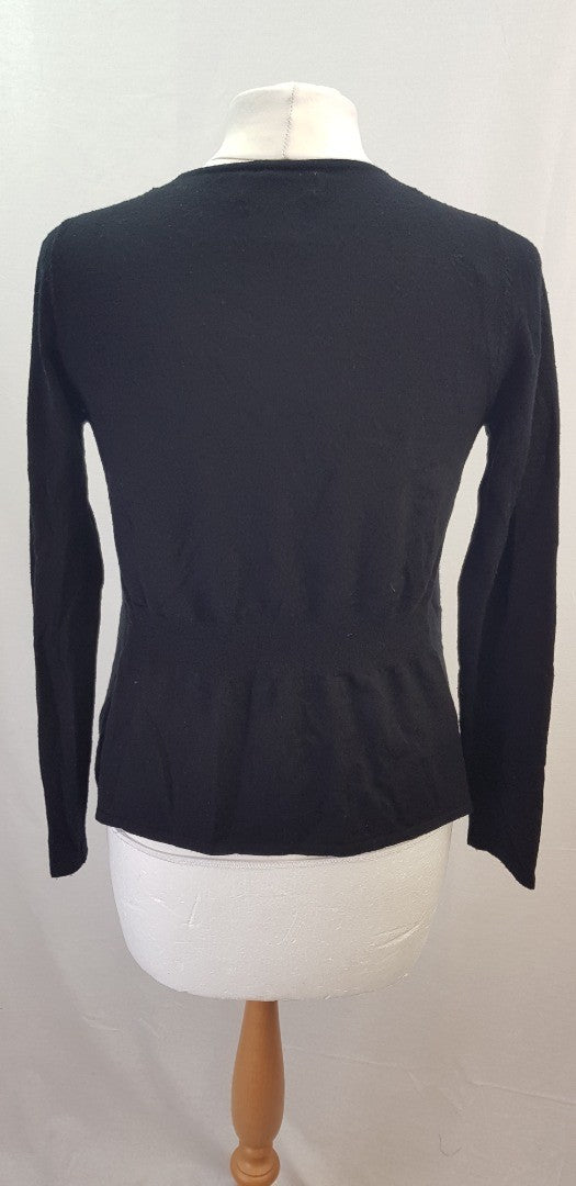 Kenar Black Merino Wool Cardigan Size M VGC