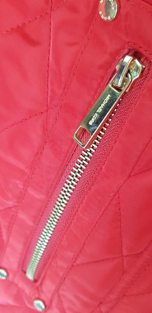 Michael Kors Bright Red Padded Jacket Size L GC