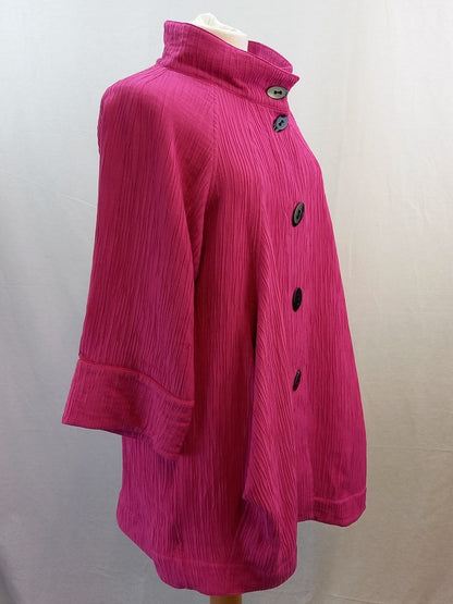 Chesca Pink Oversized Jacket Wide Sleeve Ruched - Size 1