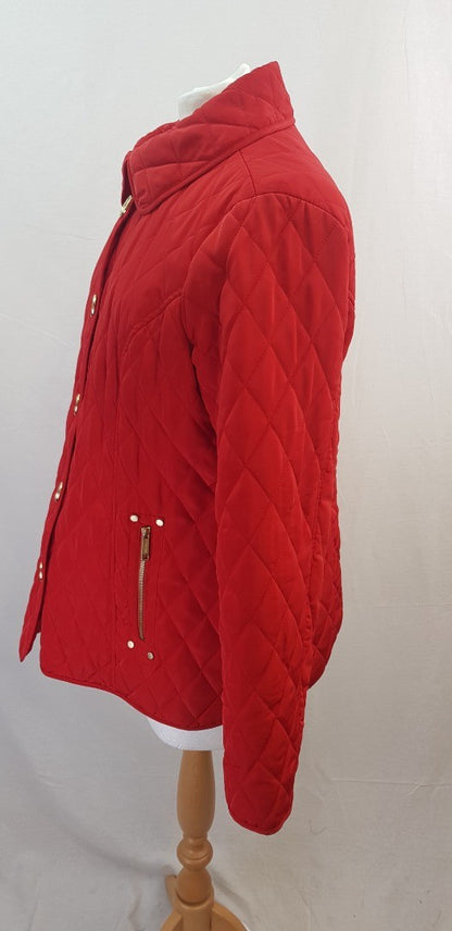 Michael Kors Bright Red Padded Jacket Size L GC