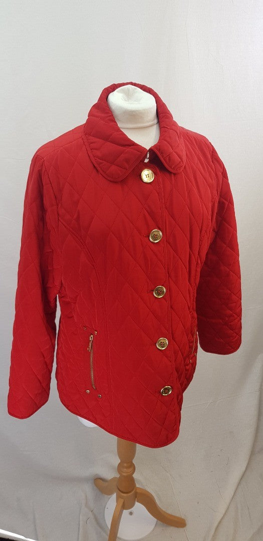 Michael Kors Bright Red Padded Jacket Size L GC