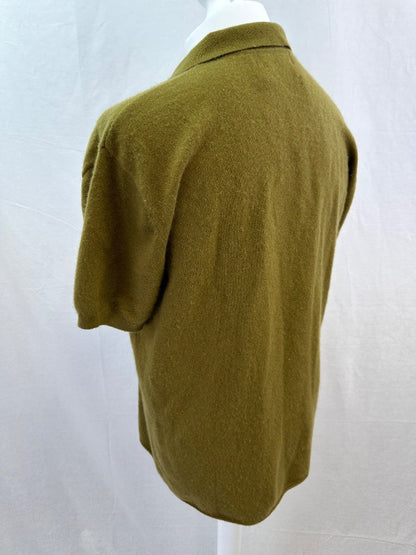 Extreme Cashmere no 126 Lezard Cashmere-Blend Green Polo Shirt