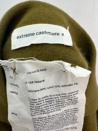 Extreme Cashmere no 126 Lezard Cashmere-Blend Green Polo Shirt