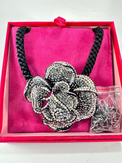 Butler & Wilson Large Flower Statement Necklace Diamante Boxed Nearly New