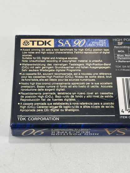 TDK SA 90 min High Position Type II Blank Audio Cassette Tape Japan New Sealed