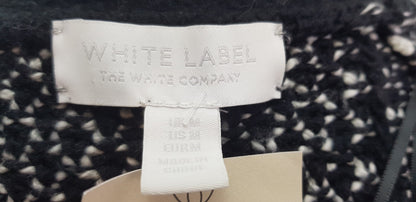 White Label Black White Cotton Wool Mix Cardigan Size M VGC