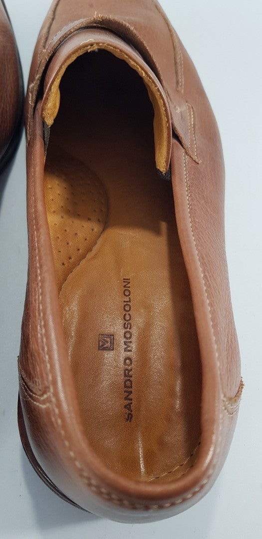 Sandro Moscoloni Tan Leather Slip On Shoes Size 10D VGC