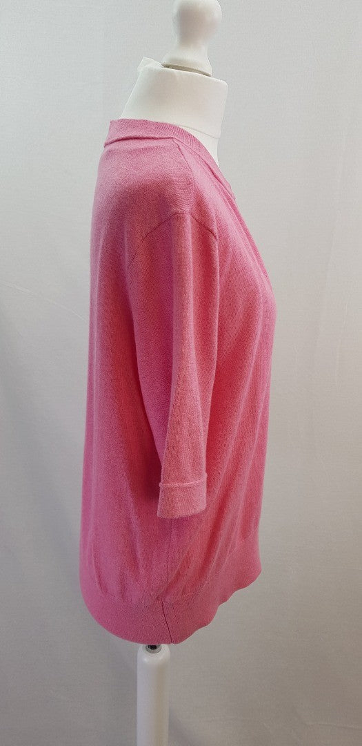 Yaya Women Pink Knit Short Sleeve Top Size S BNWT