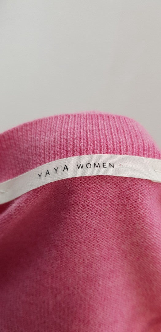 Yaya Women Pink Knit Short Sleeve Top Size S BNWT